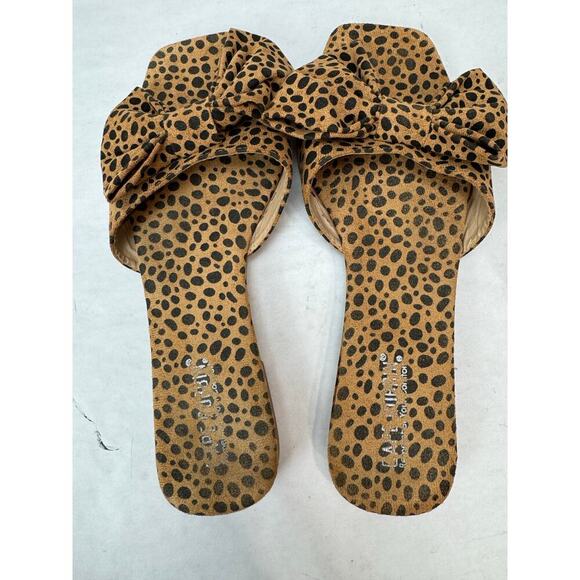 Y2K Cheetah Print Cape Robbin Jul Sandals Slides Cape Robbin Animal Print Size 8 - Picture 10 of 11